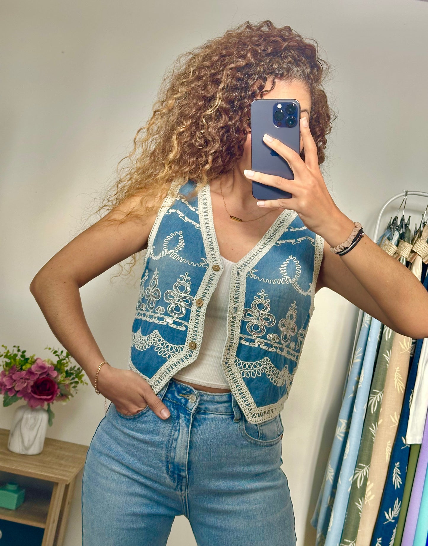 Gilet Jeanne bleu