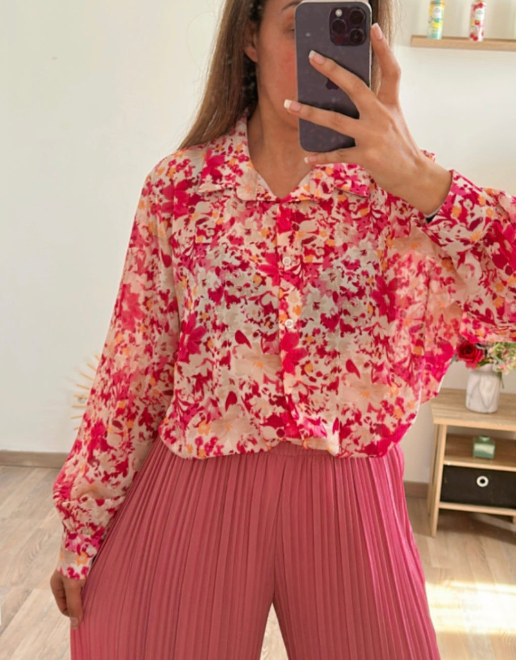 Chemise Flore fuschia