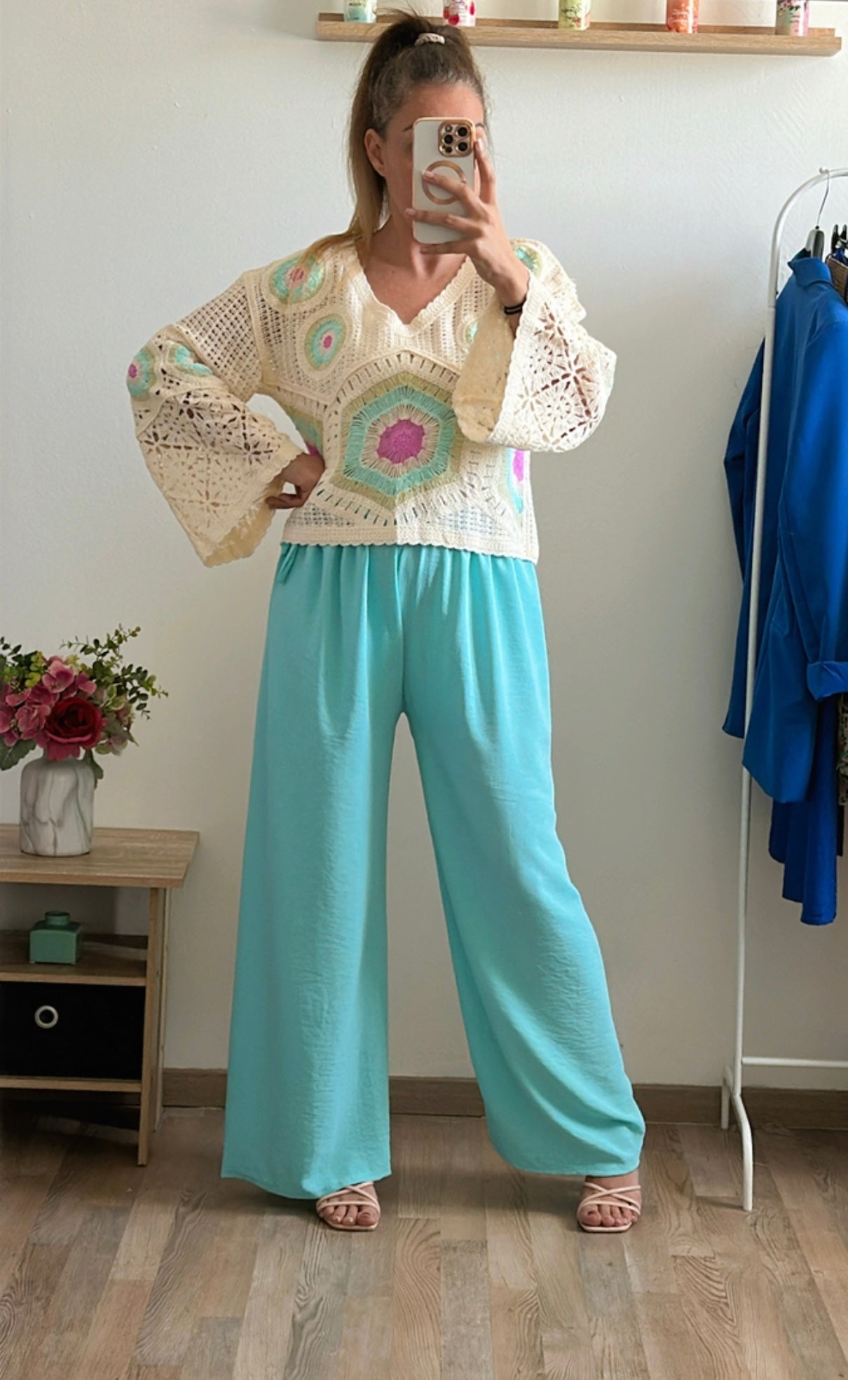 Pull crochet Maya vert