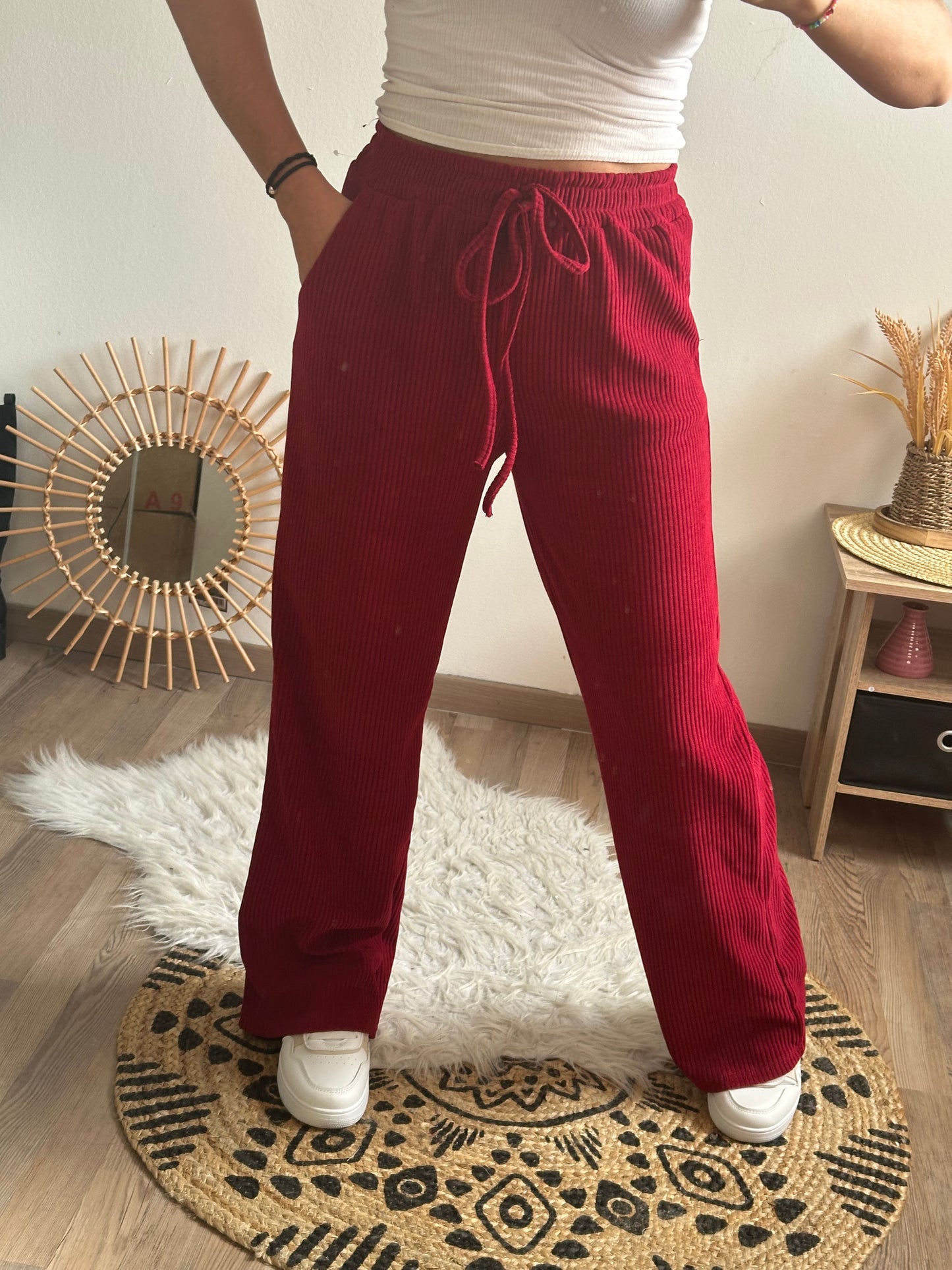 Pantalon Joe bordeaux