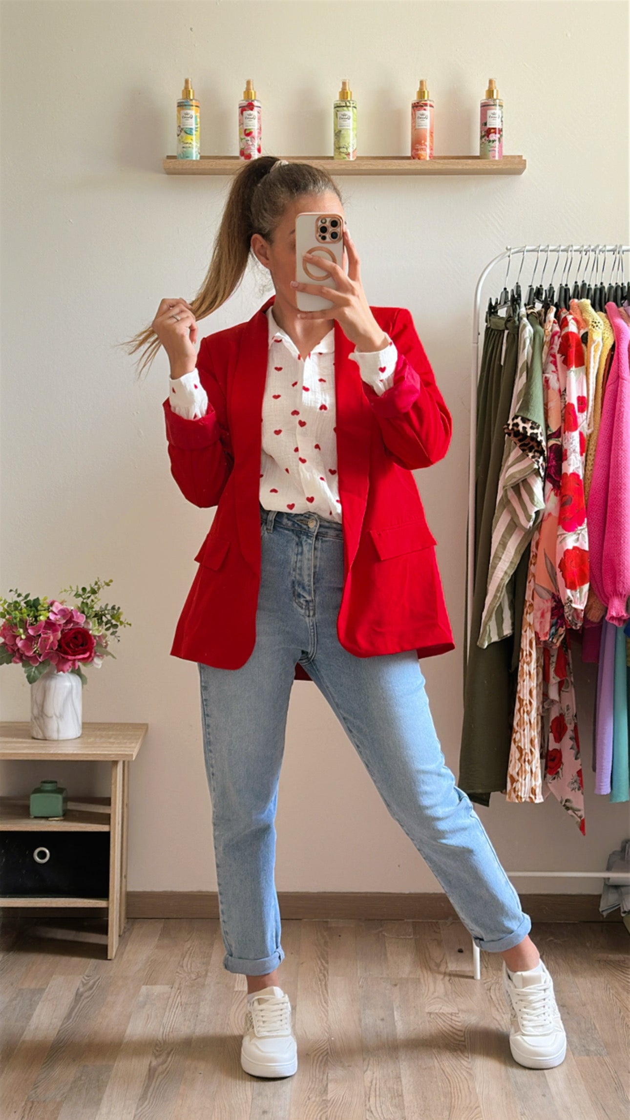 Chemise Clara cœur rouge