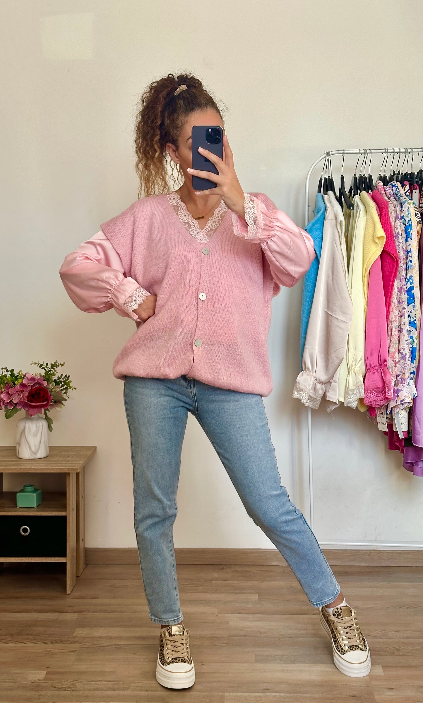 Gilet Alicia rose claire