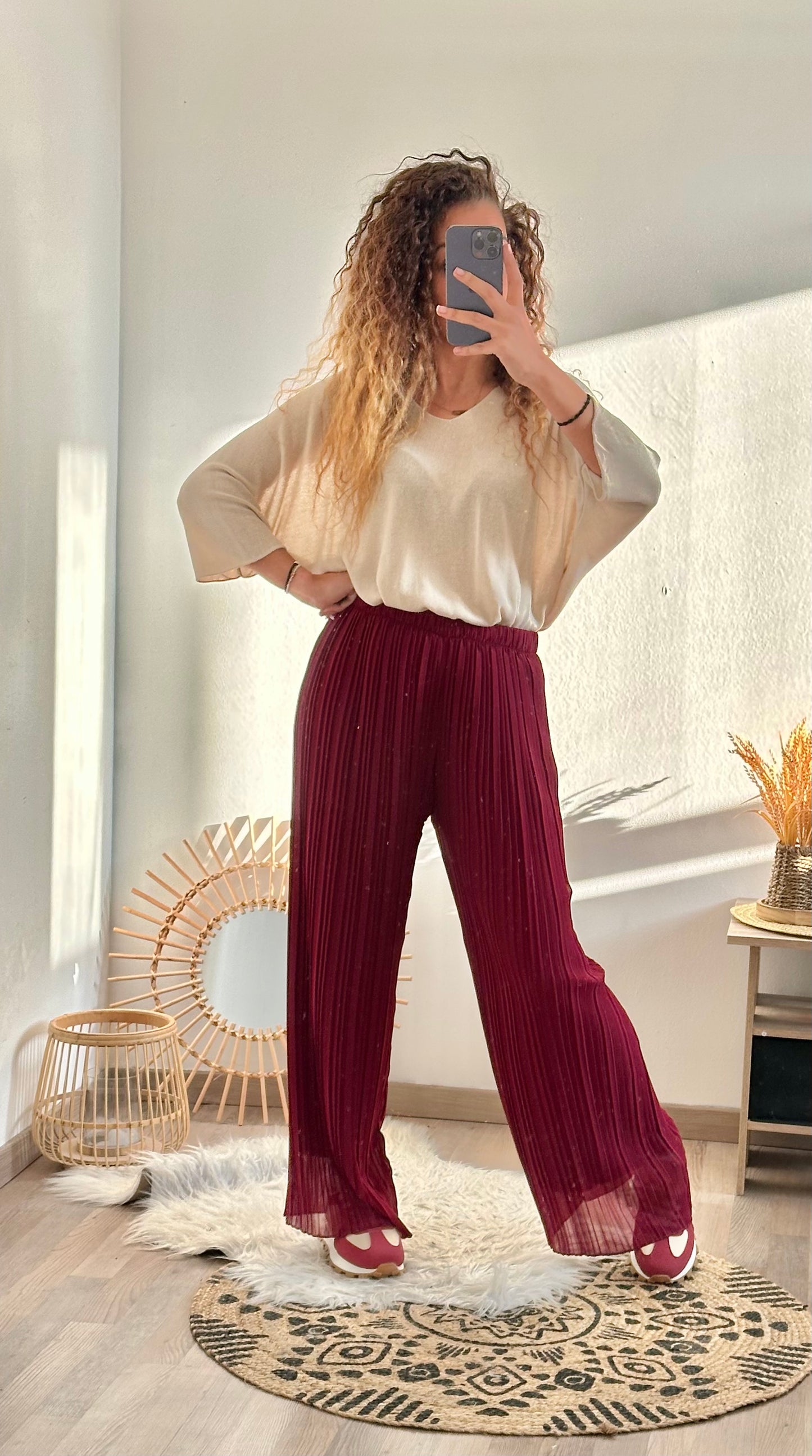 Pantalon Mia bordeaux