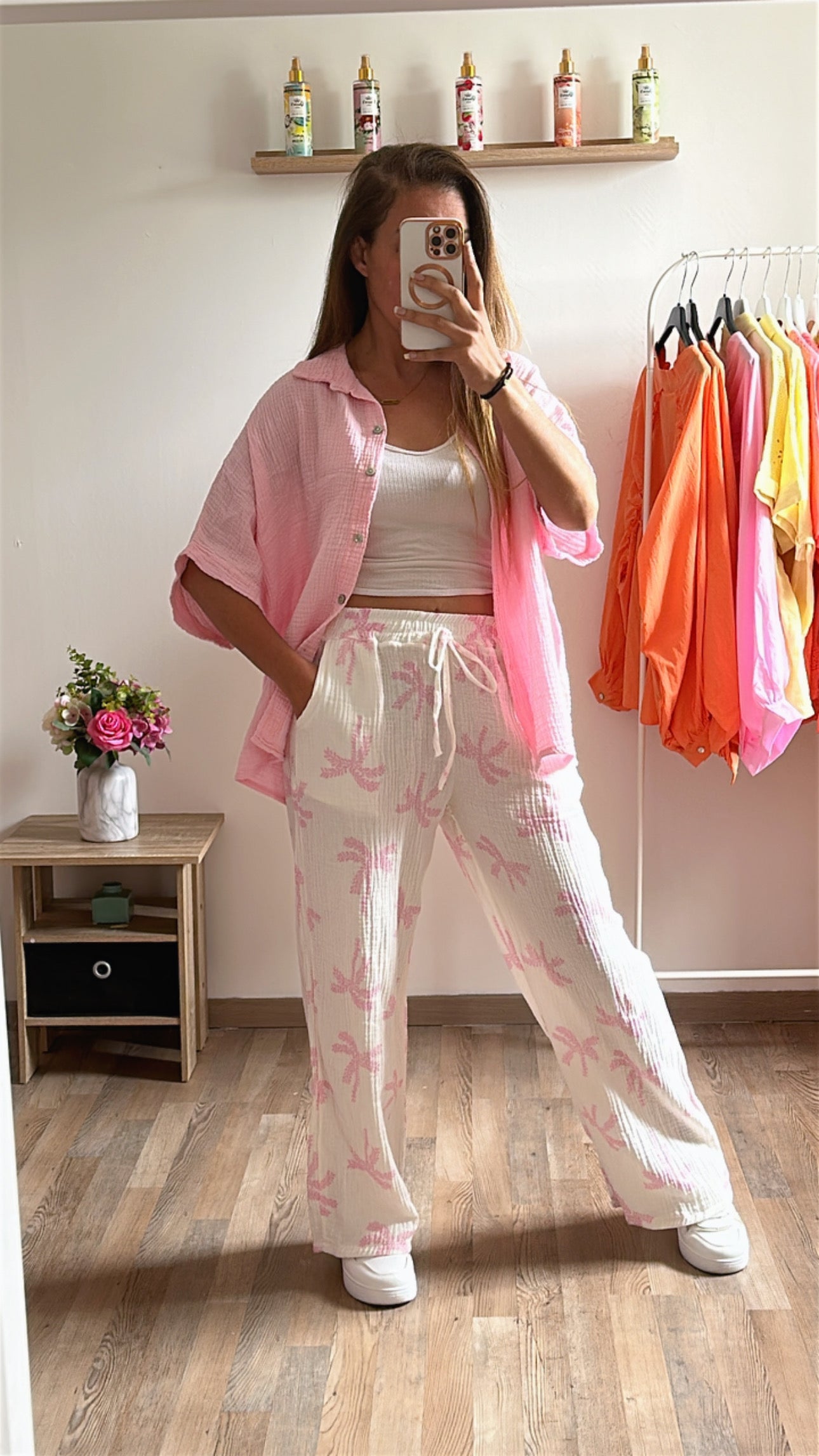 Pantalon Palmier rose