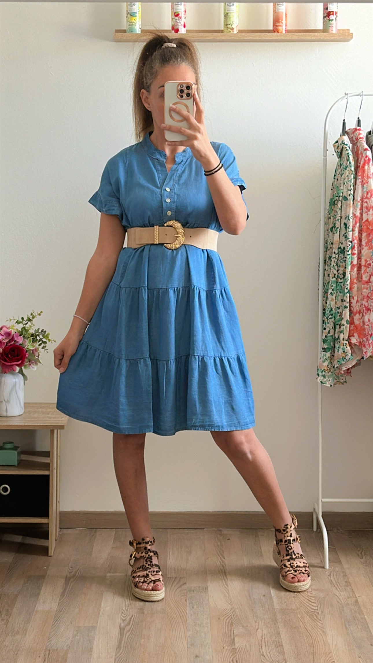 Robe Tess jeans bleu foncé