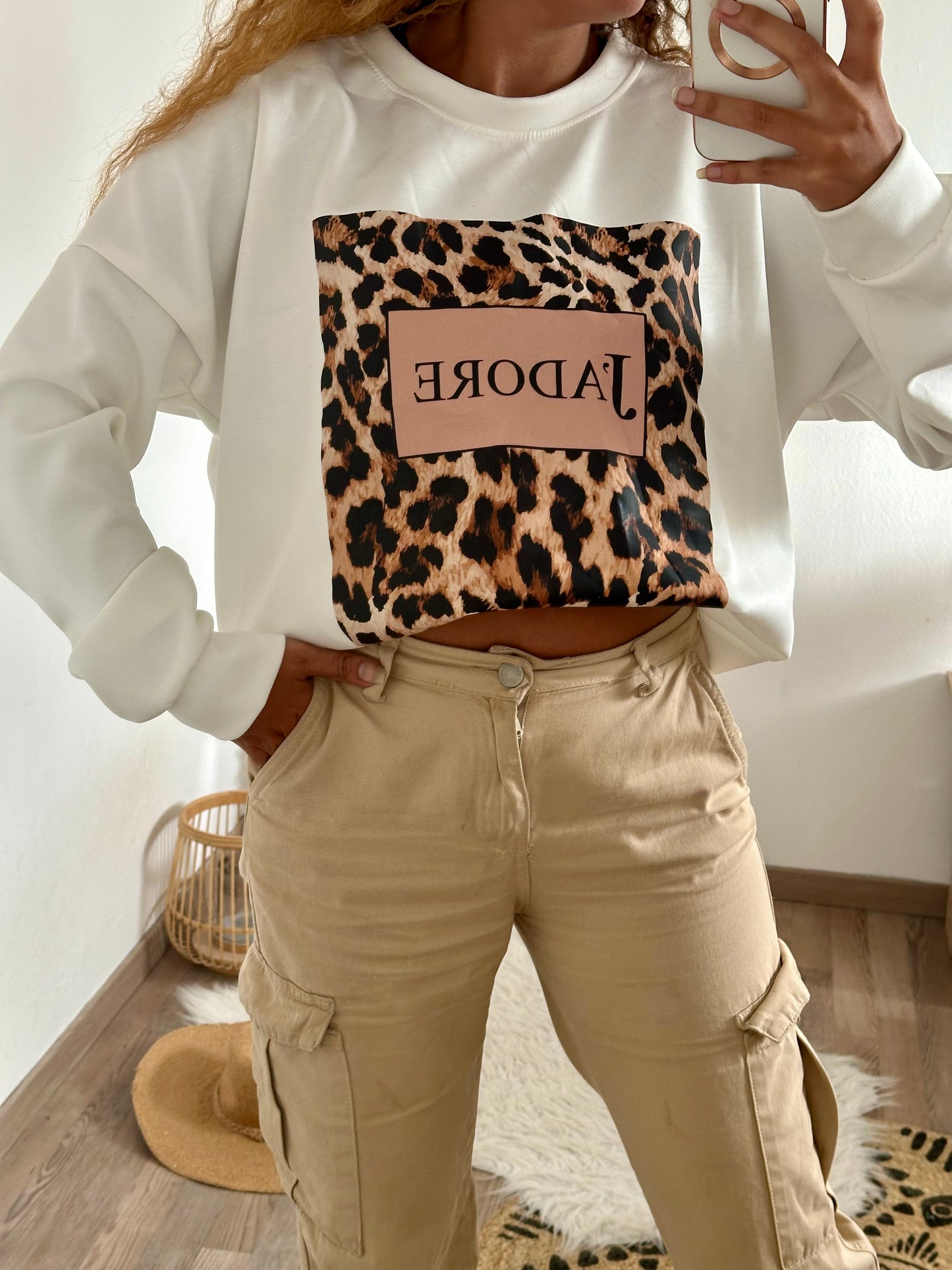 Sweat J’adore blanc