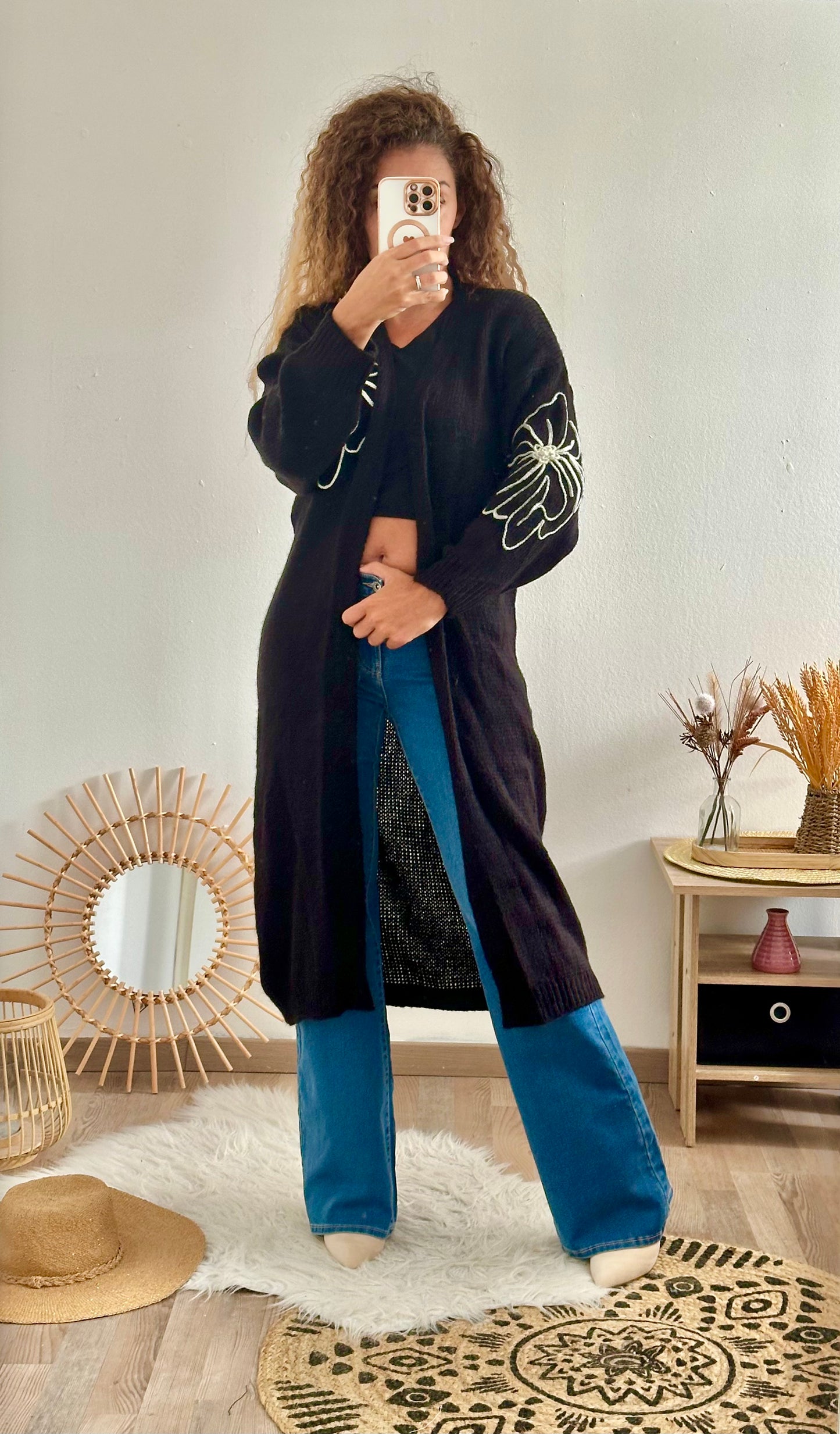 Gilet Flora noir