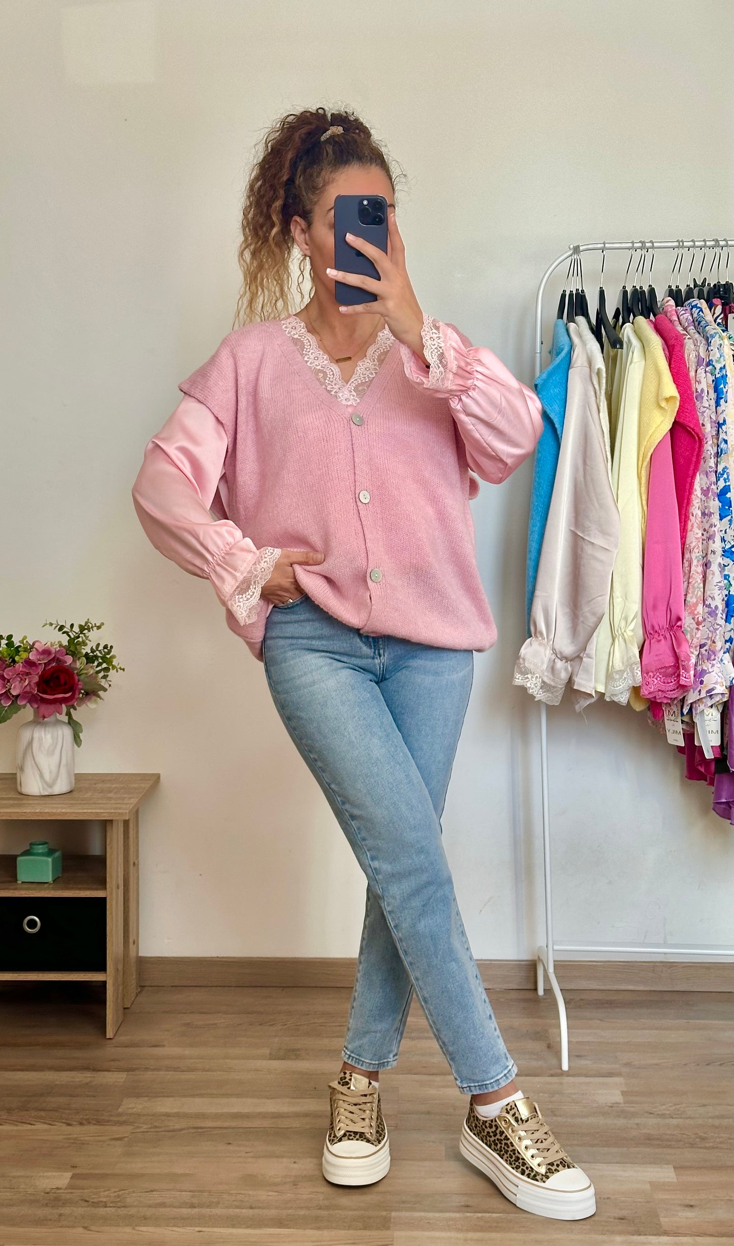 Gilet Alicia rose claire
