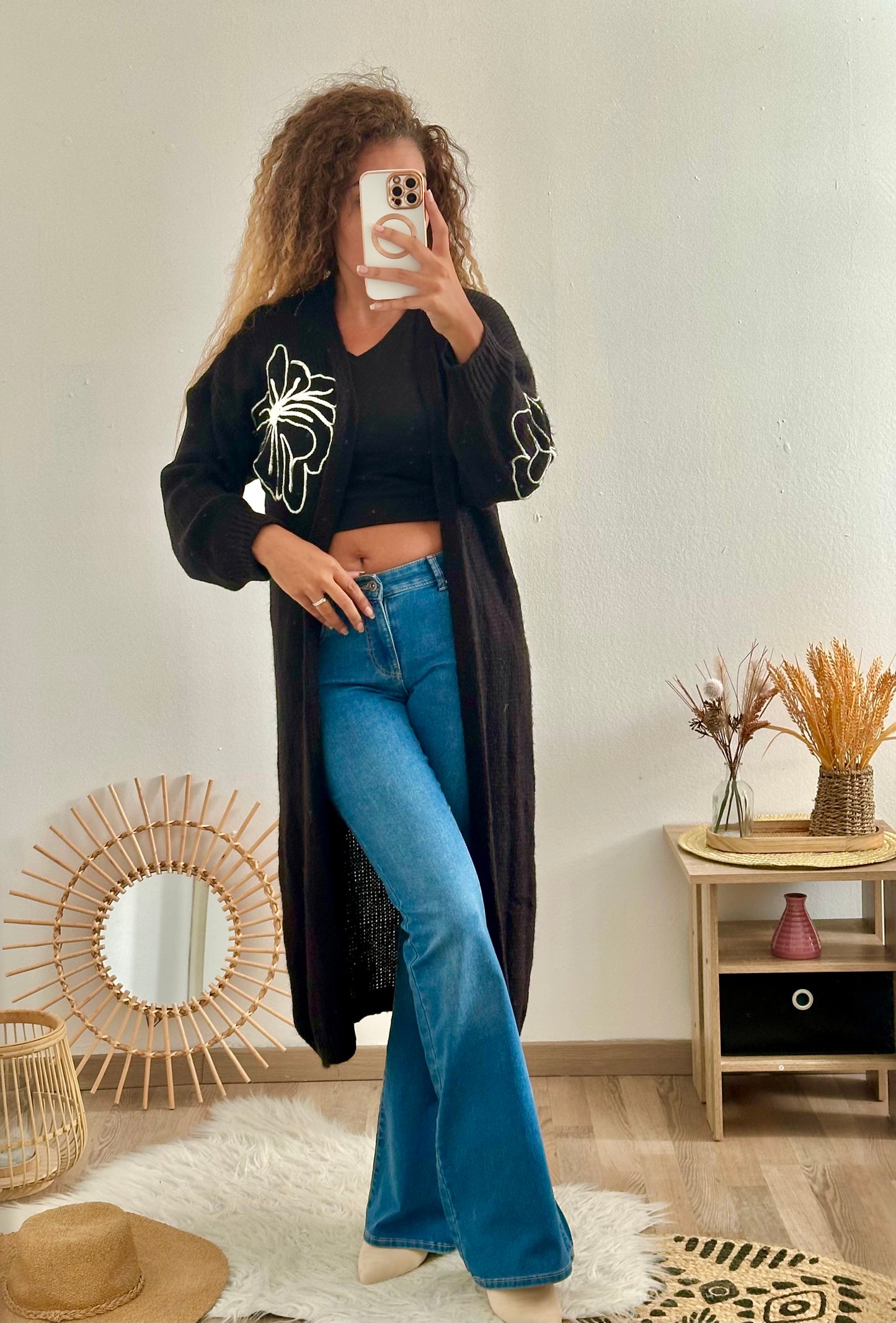Gilet Flora noir