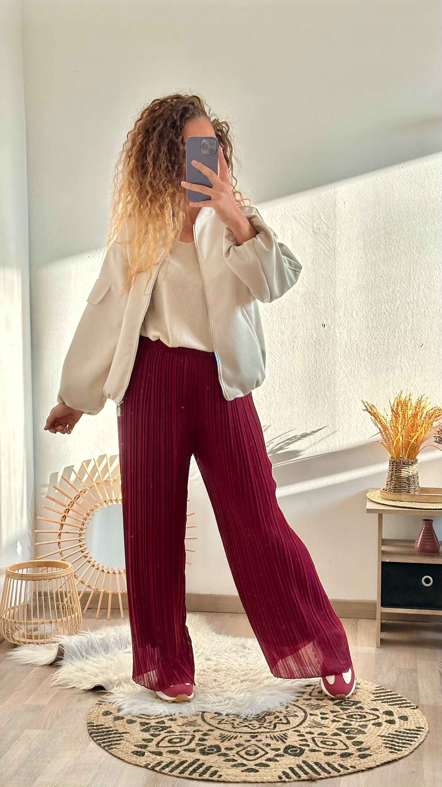 Pantalon Mia bordeaux