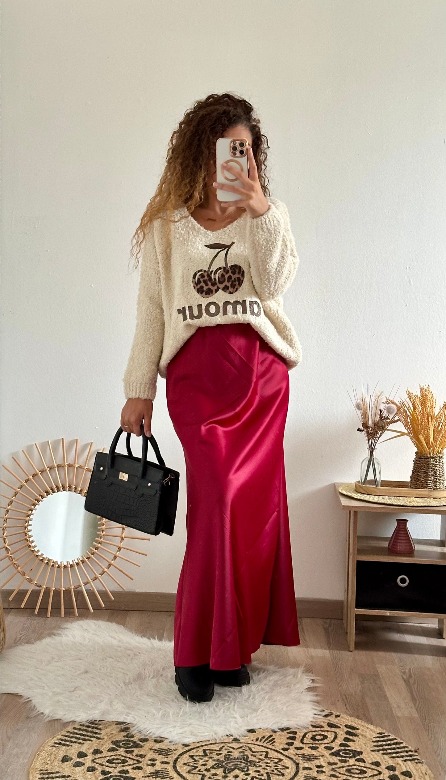 Jupe Louana Bordeaux