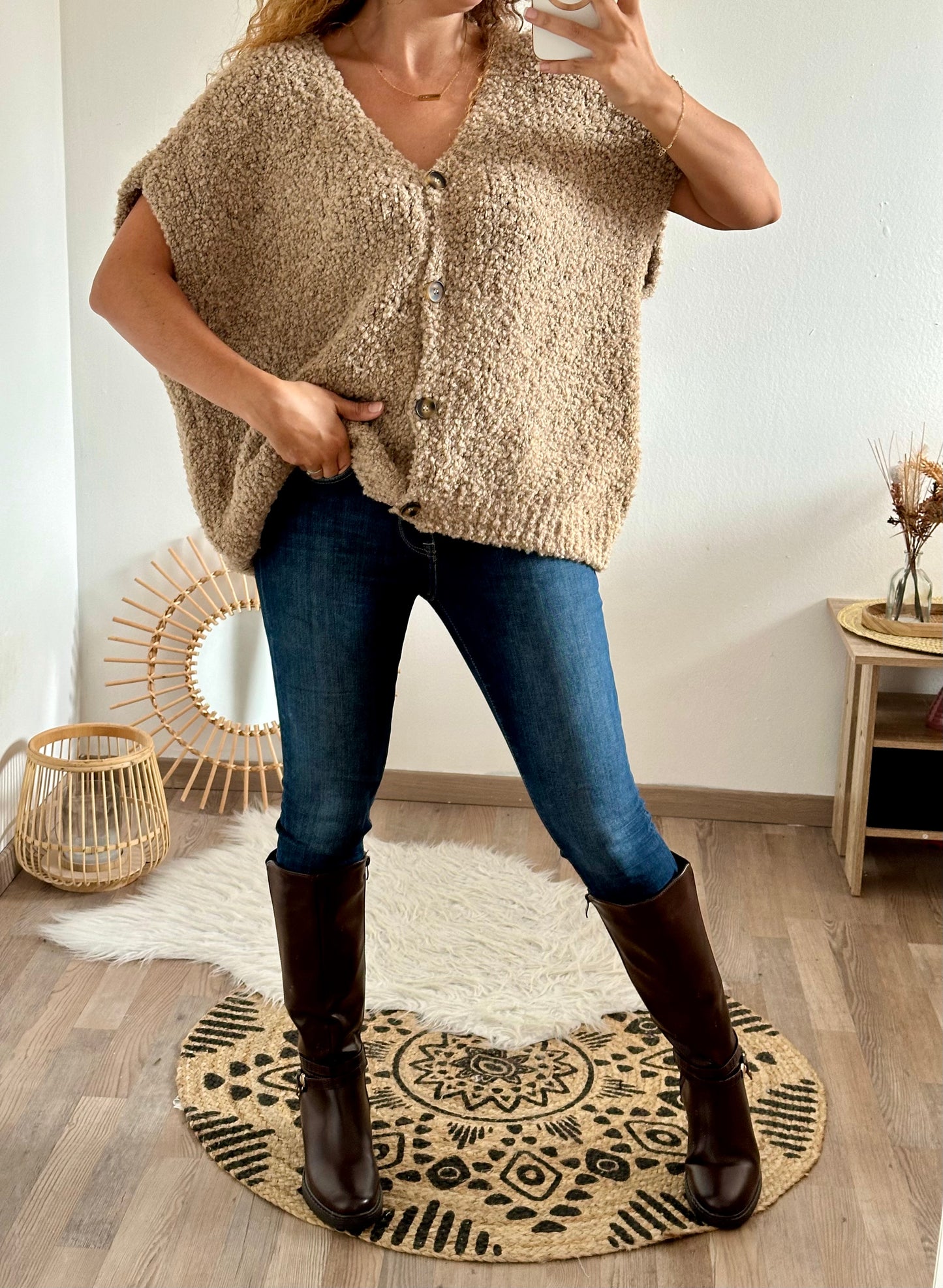 Gilet Amy noisette