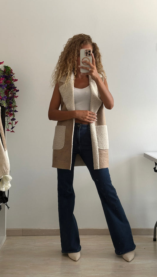 Gilet Denise bi matière