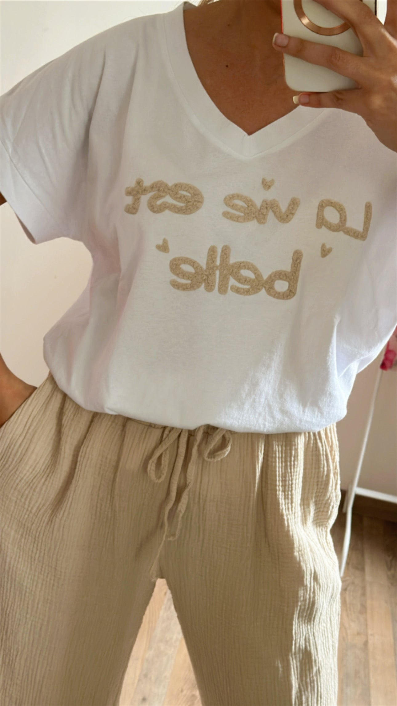 T-shirt Belle beige
