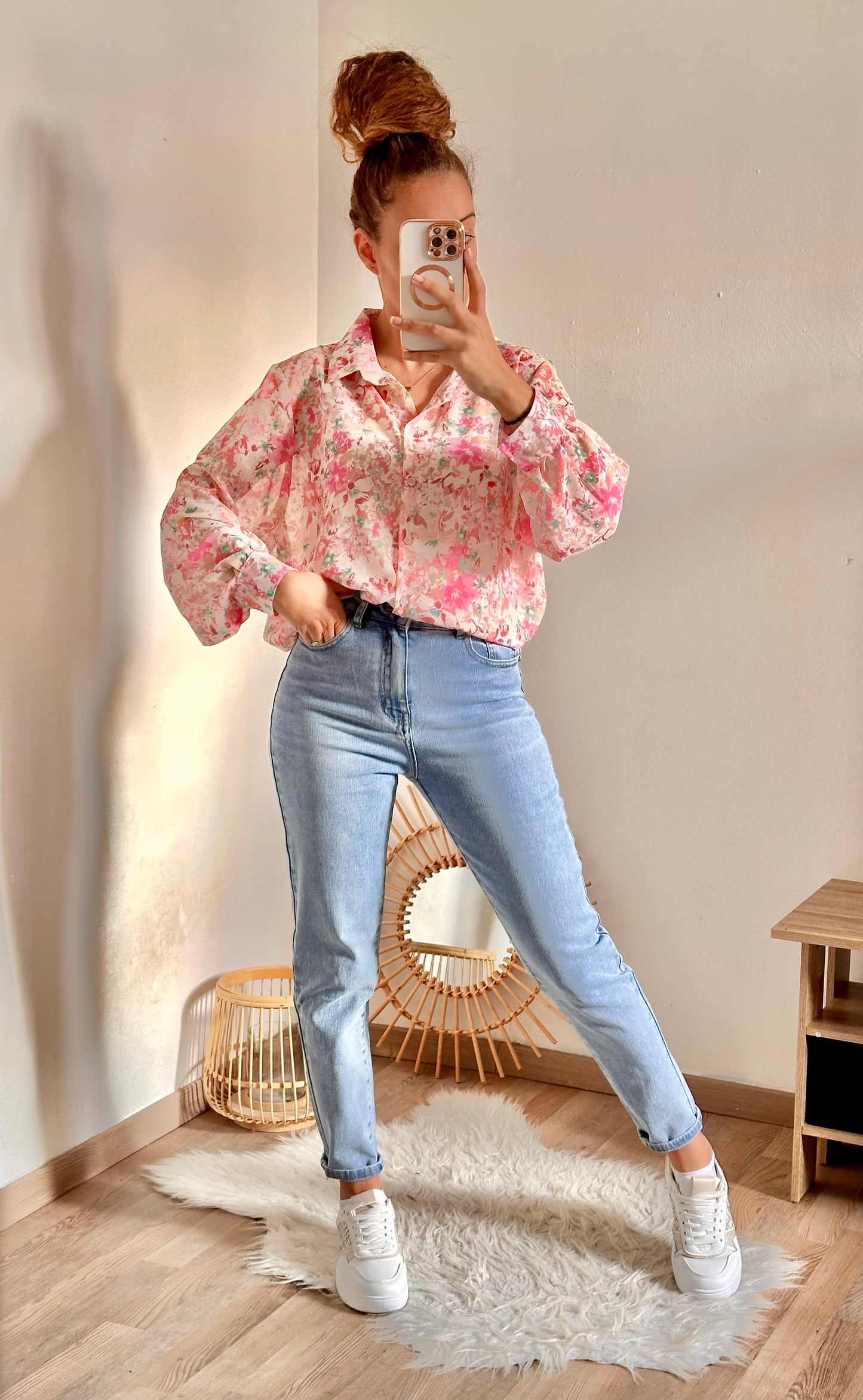 Chemise Flore rose