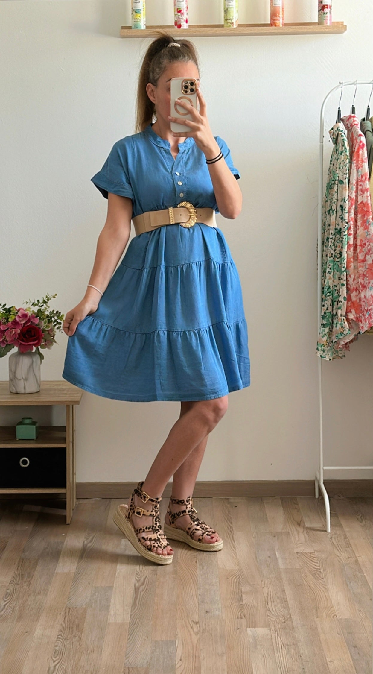 Robe Tess jeans bleu foncé