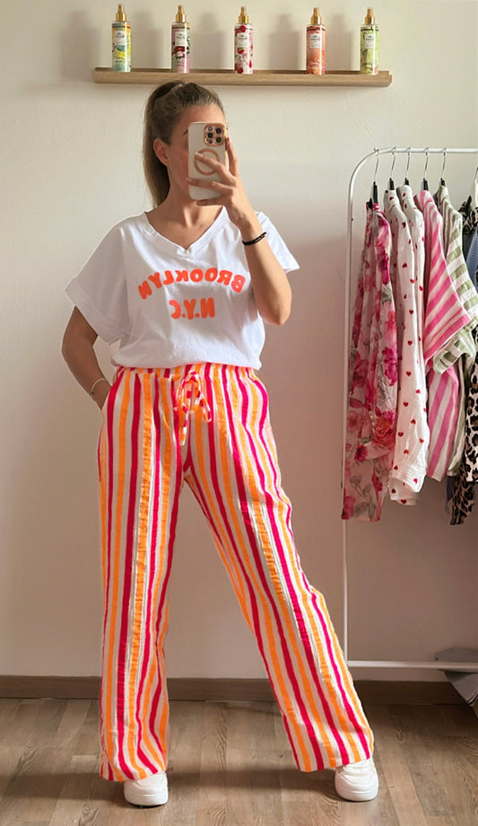 Pantalon rayé Lucie