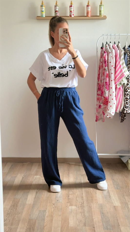 Pantalon Camille marine