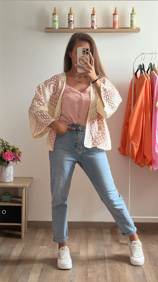 Gilet crochet Aude terracota