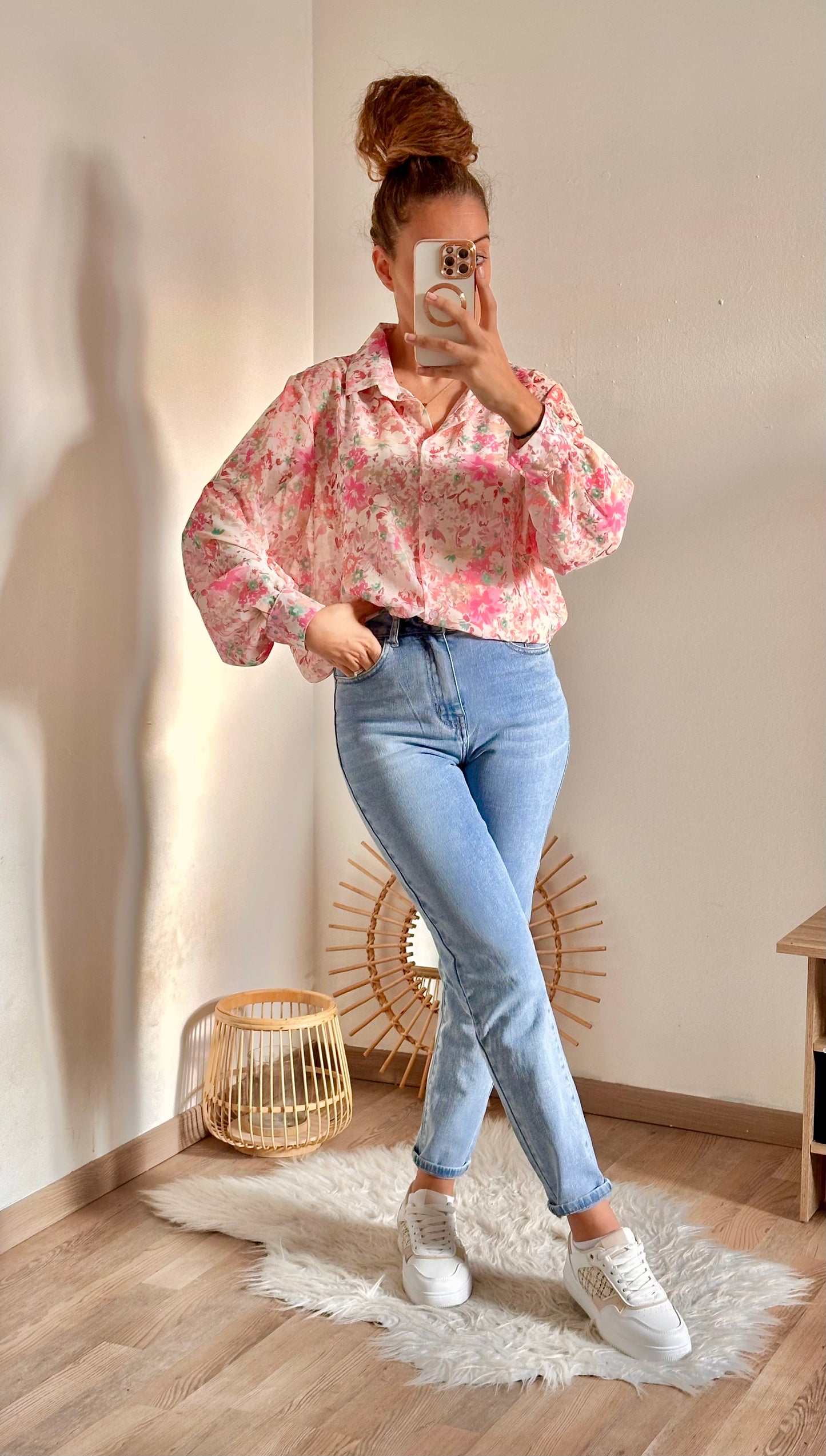 Chemise Flore rose