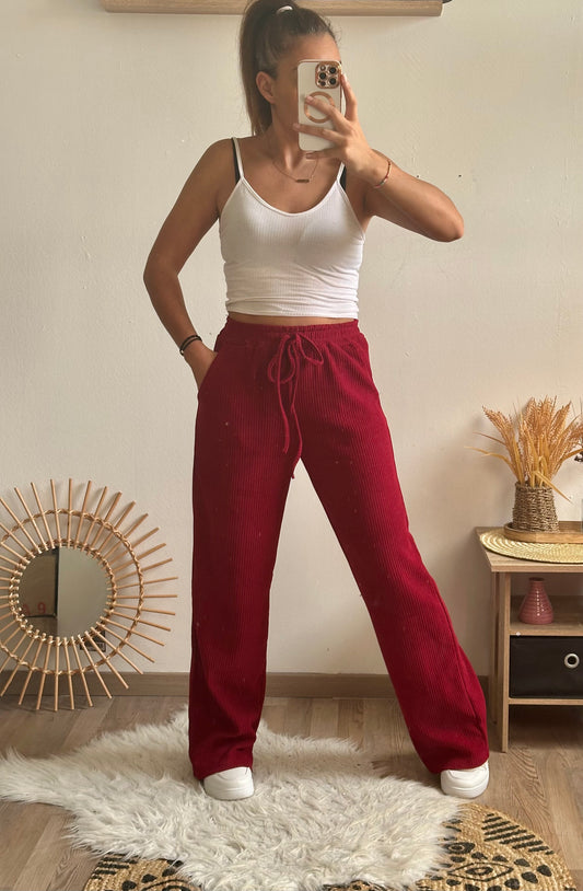 Pantalon Joe bordeaux