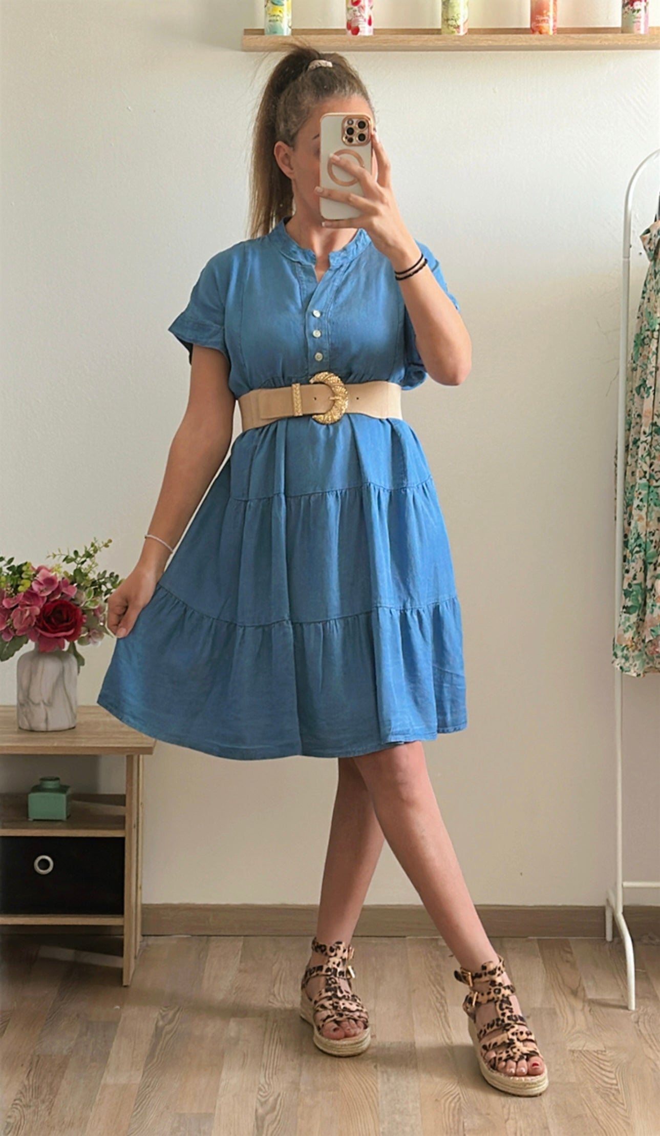 Robe Tess jeans bleu foncé