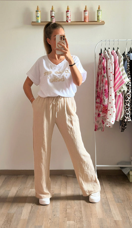 T-shirt Belle beige
